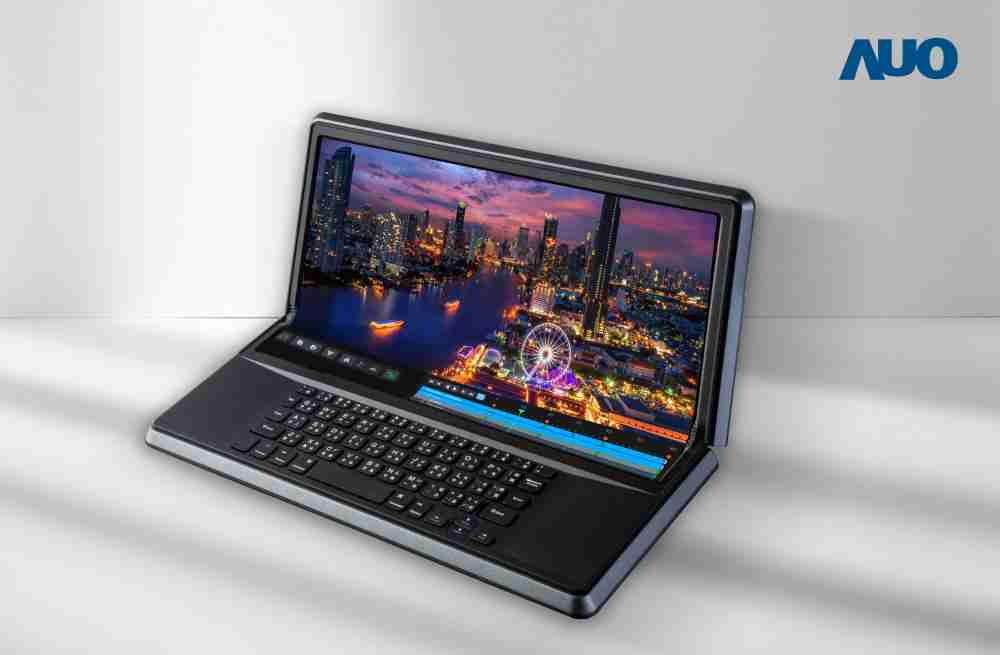 EBpay14.6吋Micro LED折迭显示屏幕，，搭配半径4mm的弯折绞炼，，，，以及高画素、、高亮度、、高对比度的显示技术特点，，，，即便在大视角下仍保有绝佳色相与亮度